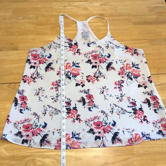 TWIK Simons Floral Camisole Top Racerback Lined Cream Pink Summer Women's XL - Picture 10 of 13
